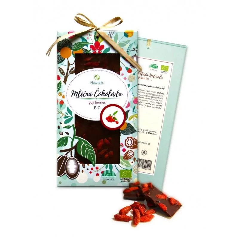 BIO Mléčná Čokoláda Naturalis s goji berries - 80g BIO Mléčná Čokoláda Naturalis s goji berries - 80g
