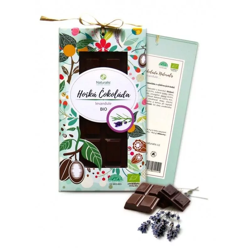 BIO Hořká Čokoláda Naturalis s levandulí - 80g BIO Hořká Čokoláda Naturalis s levandulí - 80g