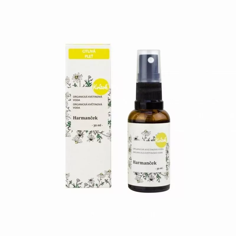 Květová voda heřmánek s rozprašovačem BIO Kvitok - 30 ml Květová voda heřmánek s rozprašovačem BIO Kvitok - 30 ml