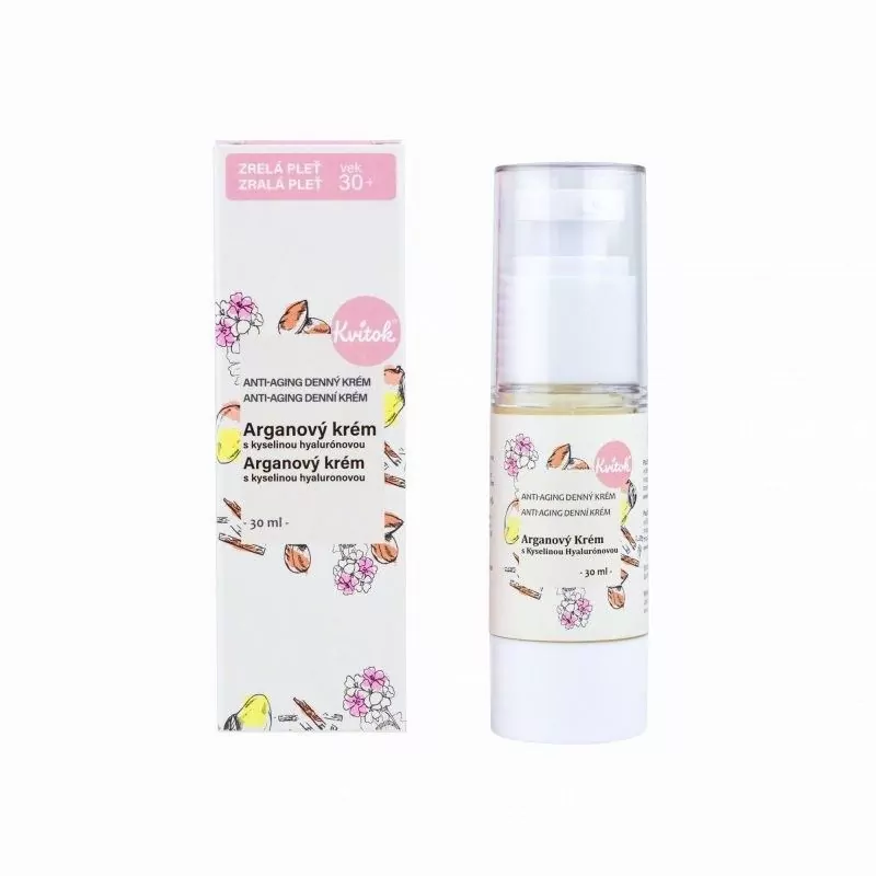 Denní arganový krém s kyselinou hyaluronovou Kvitok - 30 ml Denní arganový krém s kyselinou hyaluronovou Kvitok - 30 ml