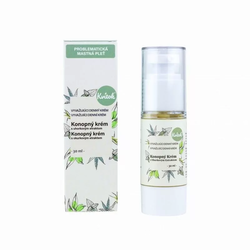 Denní konopný krém pro mastnou pleť Kvitok - 30 ml Denní konopný krém pro mastnou pleť Kvitok - 30 ml