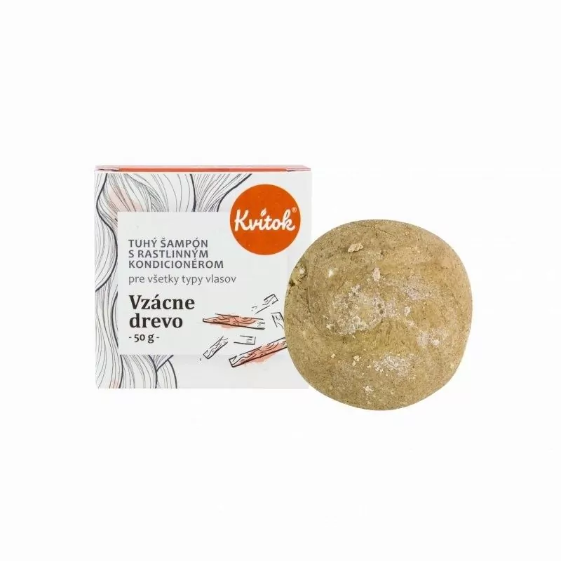 Tuhý šampon s kondicionérem "Vzácné dřevo" XXL Kvitok - 50 g Tuhý šampon s kondicionérem "Vzácné dřevo" XXL Kvitok - 50 g