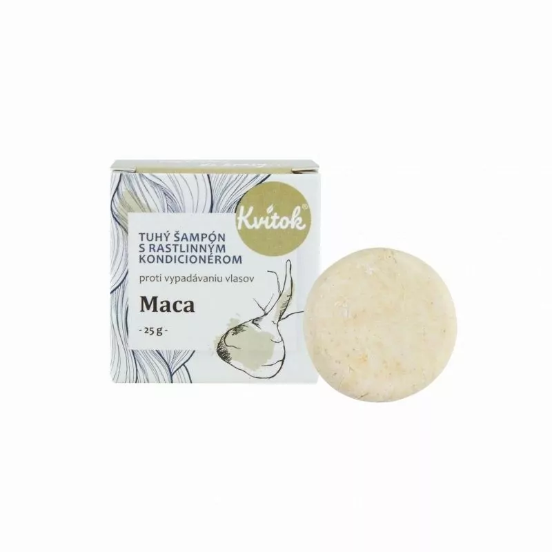 Tuhý šampon s kondicionérem s macou Kvitok - 25 g Tuhý šampon s kondicionérem s macou Kvitok - 25 g