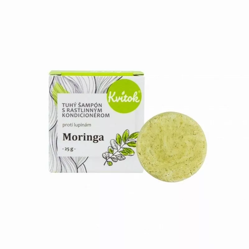 Tuhý šampon s kondicionérem proti lupům s moringou Kvitok - 25 g Tuhý šampon s kondicionérem proti lupům s moringou Kvitok - 25 g