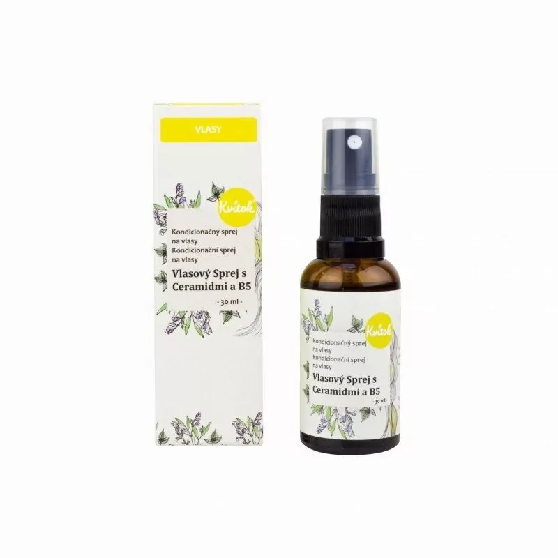 Sprej na rozčesání a ochranu vlasů s ceramidy a provitaminem B5 Kvitok - 30 ml Sprej na rozčesání a ochranu vlasů s ceramidy a provitaminem B5 Kvitok - 30 ml