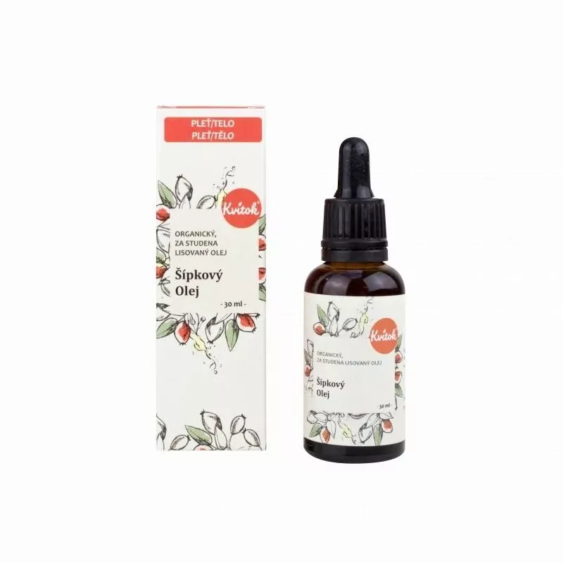 Šípkový olej za studena lisovaný BIO Kvitok - 30 ml Šípkový olej za studena lisovaný BIO Kvitok - 30 ml