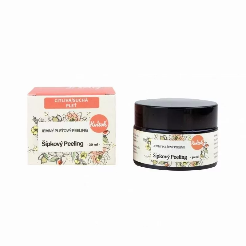 Šípkový peeling pro suchou a citlivou pleť zmirňující zarudnutí Kvitok - 30 ml Šípkový peeling pro suchou a citlivou pleť zmirňující zarudnutí Kvitok - 30 ml