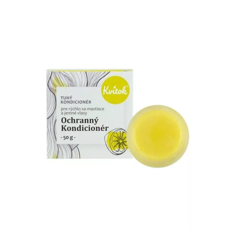 Tuhý kondicionér pro mastné vlasy "Ochranný" velikost XL Kvitok - 50 g Tuhý kondicionér pro mastné vlasy "Ochranný" velikost XL Kvitok - 50 g