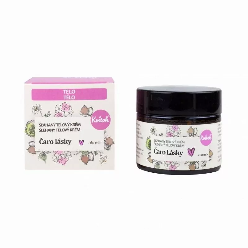 Šľahaný telový krém pre suchú pokožku Kúzlo lásky" Kvitok - 60 ml" Šľahaný telový krém pre suchú pokožku Kúzlo lásky" Kvitok - 60 ml"