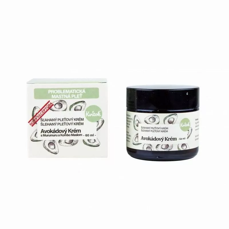 Avokádový krém pre mastnú a problematickú pleť Kvitok - 60 ml Avokádový krém pre mastnú a problematickú pleť Kvitok - 60 ml