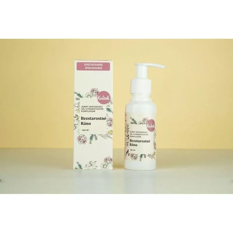 Jemný sprchový gél s prebiotickým komplexom Bezstarostné ráno" Kvitok - 100 ml" Jemný sprchový gél s prebiotickým komplexom Bezstarostné ráno" Kvitok - 100 ml"