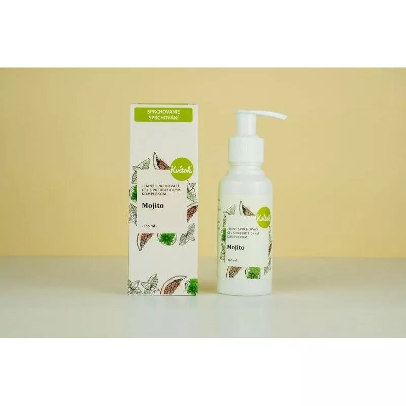 Sprchový gel s prebiotickým komplexem máta a limeta "Mojito" Kvitok - 100 ml Sprchový gel s prebiotickým komplexem máta a limeta "Mojito" Kvitok - 100 ml