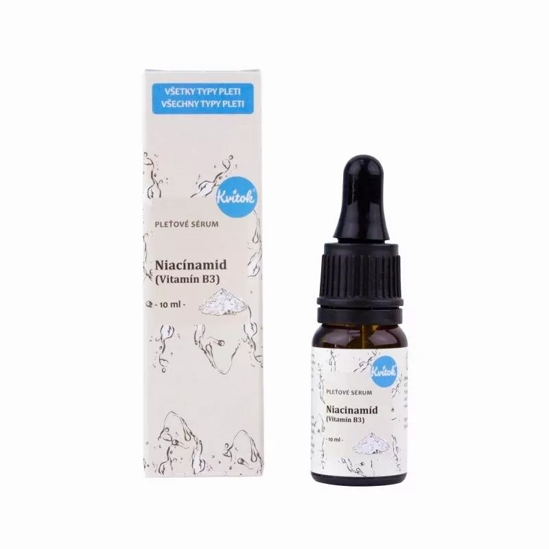 Pleťové sérum pro aknózní pleť s vitaminem B3 "Niacinamid" Kvitok - 10 ml Pleťové sérum pro aknózní pleť s vitaminem B3 "Niacinamid" Kvitok - 10 ml