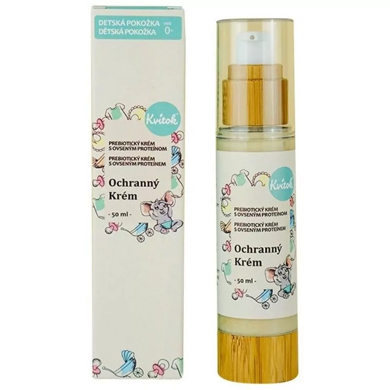 Dětský prebiotický celotělový ochranný krém s ovesným proteinem Kvitok - 50 ml Dětský prebiotický celotělový ochranný krém s ovesným proteinem Kvitok - 50 ml