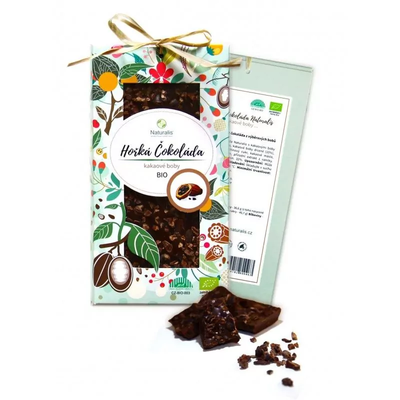 BIO Hořká Čokoláda Naturalis s kakaovými boby - 80g BIO Hořká Čokoláda Naturalis s kakaovými boby - 80g