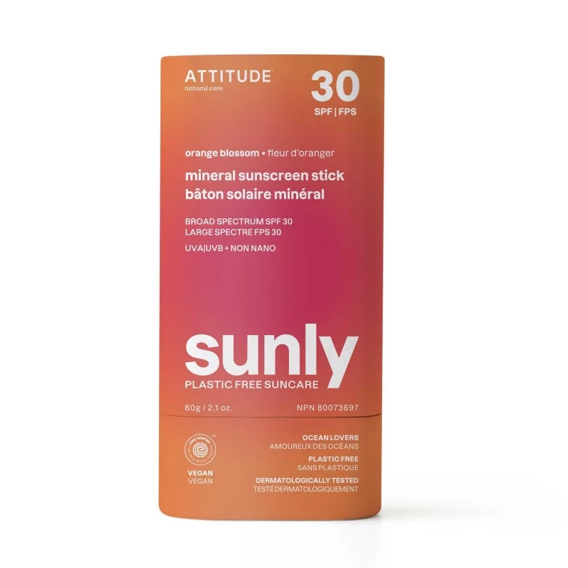 100% minerální ochranná tyčinka na celé tělo (SPF 30) s vůní Orange Blossom Attitude - 85 g 100% minerální ochranná tyčinka na celé tělo (SPF 30) s vůní Orange Blossom Attitude - 85 g