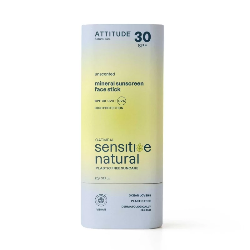 100% minerální ochranná tyčinka na obličej a rty (SPF 30) pro citlivou a atopickou pokožku Attitude - 30 g 100% minerální ochranná tyčinka na obličej a rty (SPF 30) pro citlivou a atopickou pokožku Attitude - 30 g