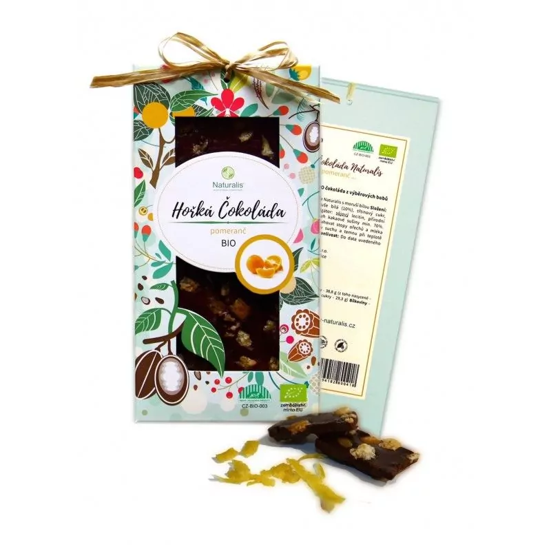 BIO Horká Čokoláda Naturalis s pomarančom - 80g BIO Horká Čokoláda Naturalis s pomarančom - 80g