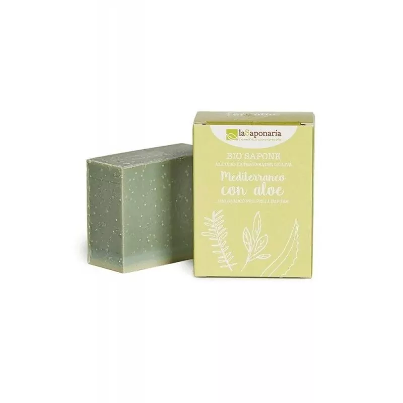 Tuhé olivové mýdlo s bylinkami a aloe BIO laSaponaria - 100 g Tuhé olivové mýdlo s bylinkami a aloe BIO laSaponaria - 100 g