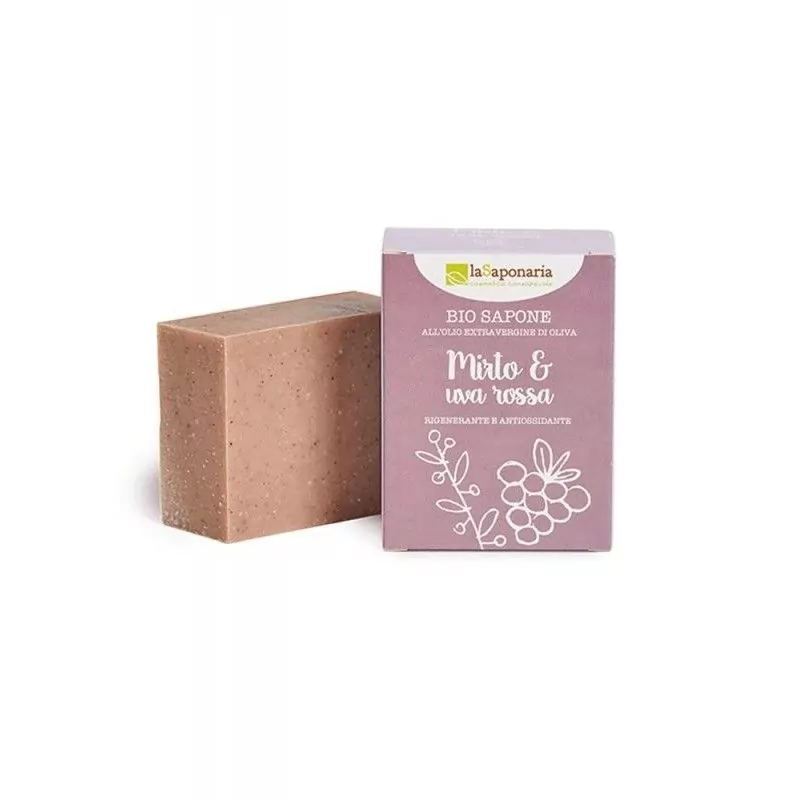 Tuhé olivové mýdlo s myrtou a červenými hrozny BIO laSaponaria - 100 g Tuhé olivové mýdlo s myrtou a červenými hrozny BIO laSaponaria - 100 g