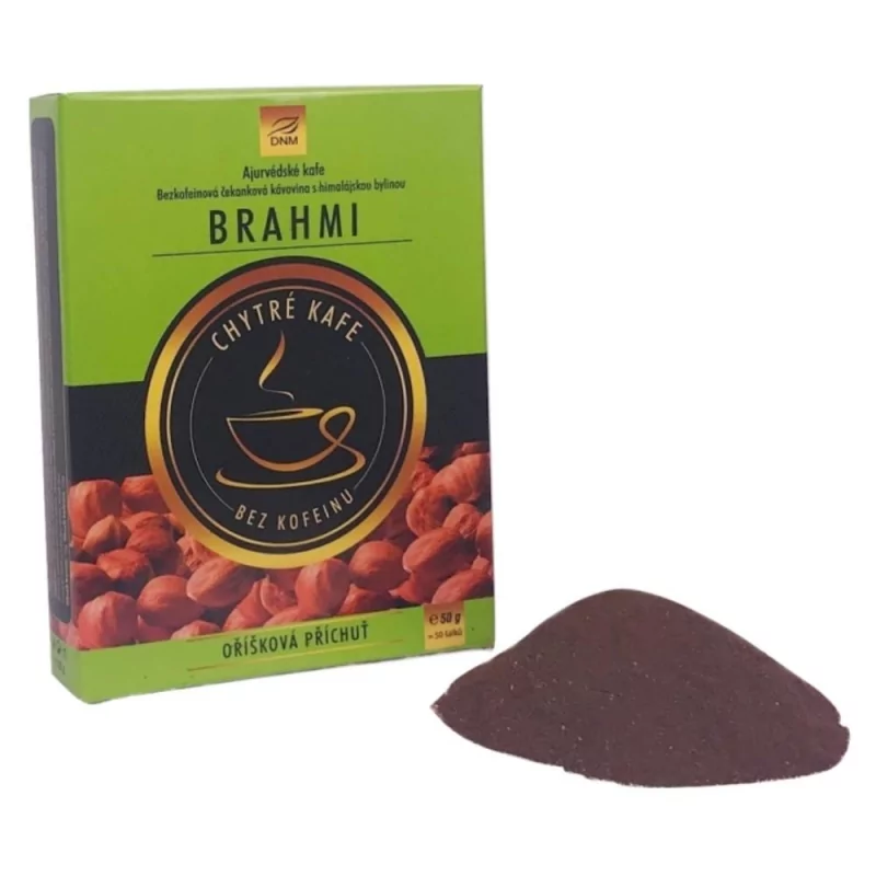 Ájurvédské kafe Brahmi s příchutí oříšků Dnm - 50 g Ájurvédské kafe Brahmi s příchutí oříšků Dnm - 50 g
