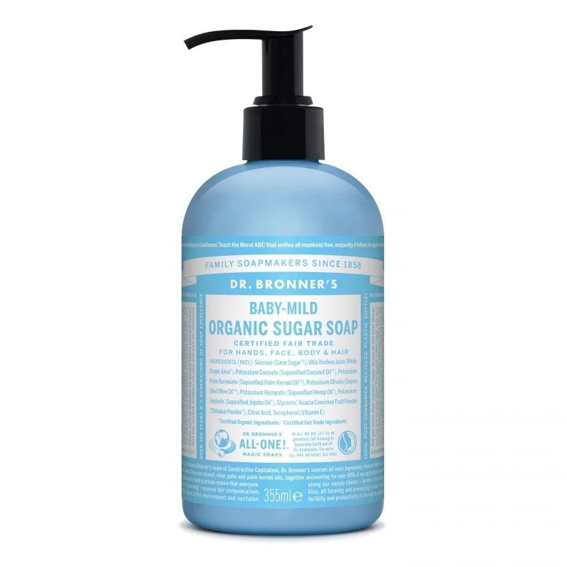 Tekuté mýdlo na tělo i vlasy Sugar - Shikakai (Baby - Mild) Dr. Bronner's - 355 ml Tekuté mýdlo na tělo i vlasy Sugar - Shikakai (Baby - Mild) Dr. Bronner's - 355 ml