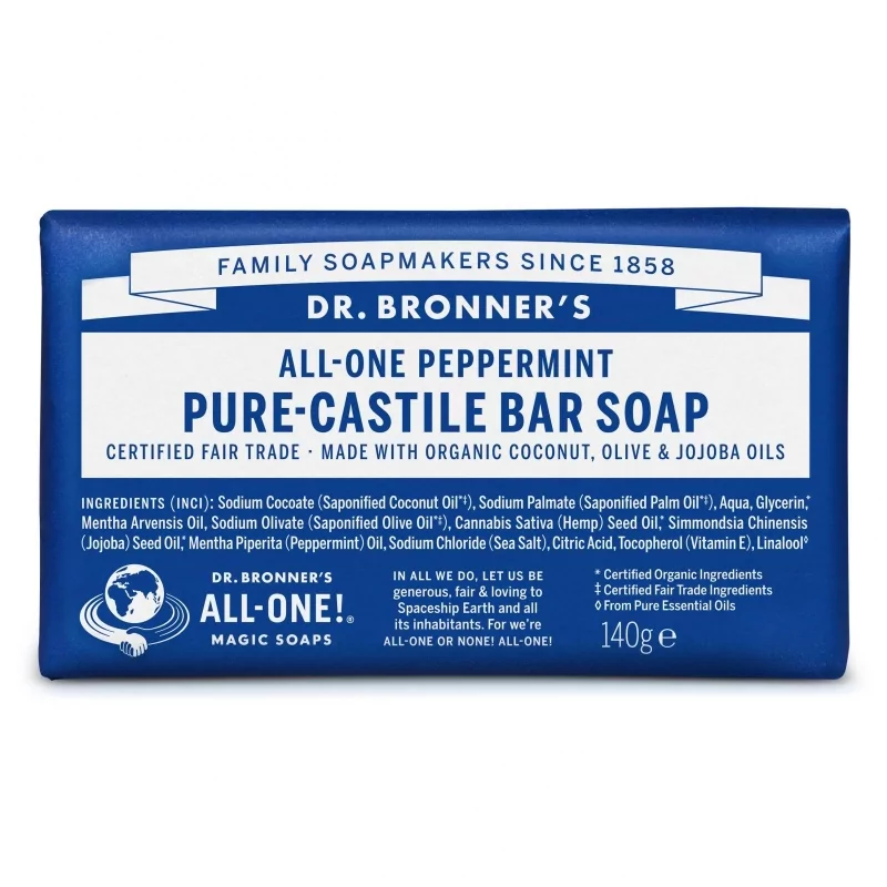 Tuhé mýdlo Peppermint Dr. Bronner's - 140 g Tuhé mýdlo Peppermint Dr. Bronner's - 140 g