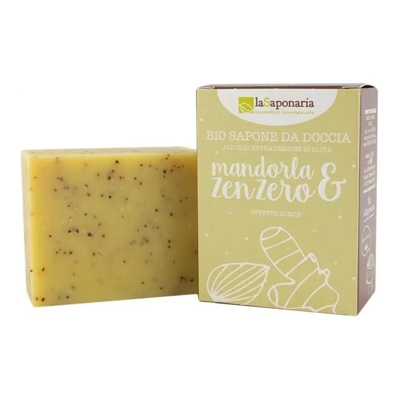 Tuhé olivové mýdlo mandle a zázvor BIO laSaponaria - 100 g Tuhé olivové mýdlo mandle a zázvor BIO laSaponaria - 100 g