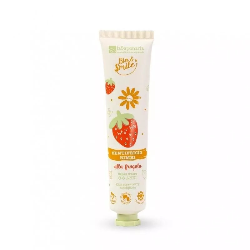 Jemná dětská zubní pasta s jahodovou příchutí BIO laSaponaria - 75 ml Jemná dětská zubní pasta s jahodovou příchutí BIO laSaponaria - 75 ml
