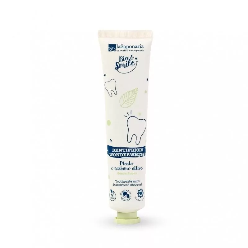 Bělicí zubní pasta WonderWhite s mátou a aktivním uhlím BIO laSaponaria - 75 ml Bělicí zubní pasta WonderWhite s mátou a aktivním uhlím BIO laSaponaria - 75 ml