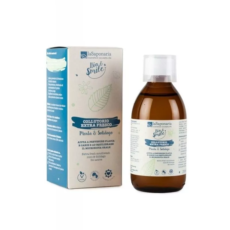 Extra svieža ústna voda s mätou a zlatobylom BIO laSaponaria - 250 ml Extra svieža ústna voda s mätou a zlatobylom BIO laSaponaria - 250 ml