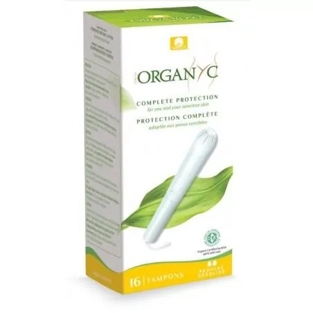 Tampóny z biobavlny s aplikátorom Regular" Organyc - 16 ks"