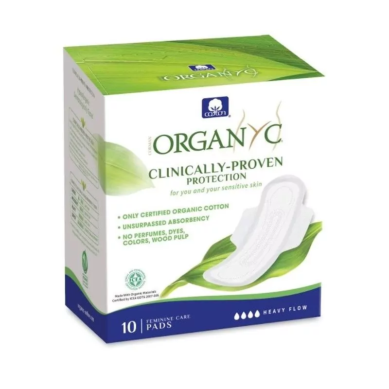 Nočné vložky s krídelkami z biobavlny Heavy" Organyc - 10 ks" Nočné vložky s krídelkami z biobavlny Heavy" Organyc - 10 ks"