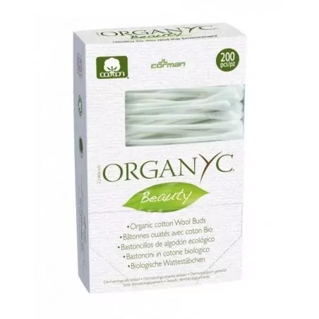 Vatové tyčinky do uší z biobavlny a recyklovaného kartonu Organyc - 200 ks
