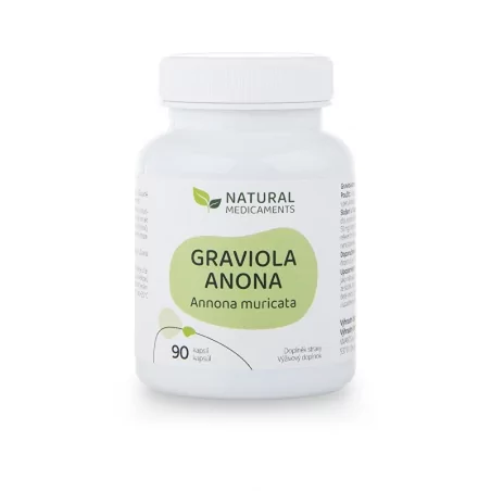 Graviola anona (Annona muricata) Natural Medicaments - 90 kapslí