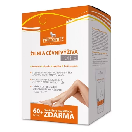 Priessnitz Žilní a cévní výživa Forte 60 tob. + PRIESSNITZ® Žíly a cévy Medical 125 ml ZDARMA Simply You
