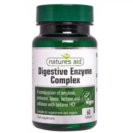 Trávící enzymy Complex s betainem HCl 100 mg Natures Aid - 60 tablet