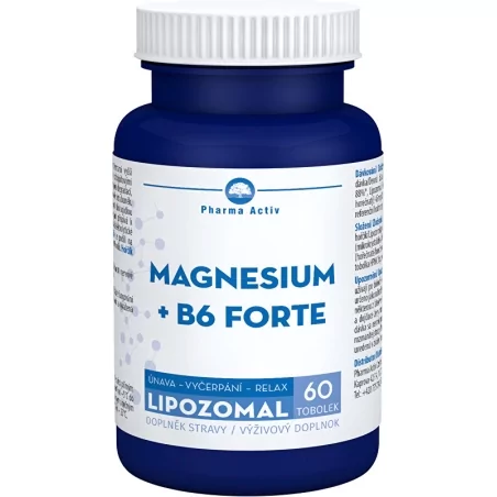Lipozomální Magnesium + B6 forte Pharma Activ - 60 tobolek