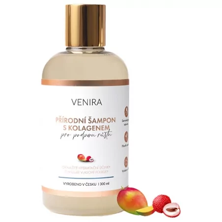 Přírodní šampon s kolagenem pro podporu růstu mango-liči Venira - 300 ml