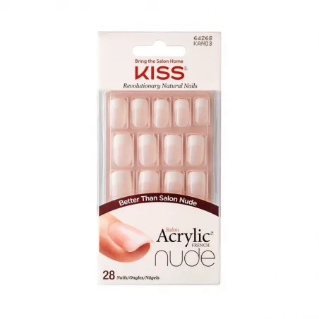Akrylové nehty / francouzká manikúra pro přirozený vzhled Salon Acrylic French Nude 64268 KISS - 28 ks