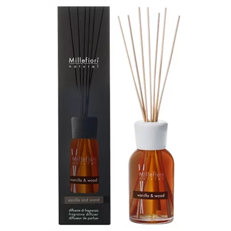 Aroma difuzér Natural Vanilka a dřevo Millefiori Milano - 250 ml
