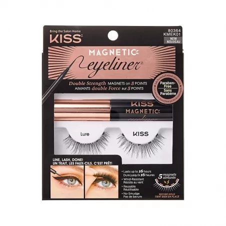 Magnetické umělé řasy s očními linkami (Magnetic Eyeliner & Lash Kit) KISS / Varianta: 01 Lure