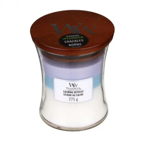 Vonná svíčka střední Trilogy Calming Retreat WoodWick - 275 g