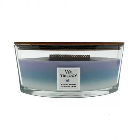 Vonná svíčka loď Trilogy Calming Retreat WoodWick - 453,6 g