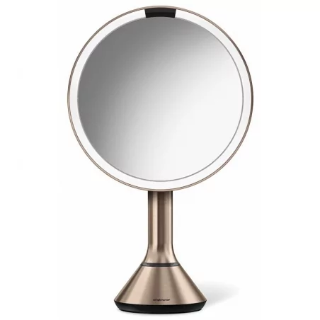 Dobíjecí zrcátko s dotykovým ovládáním intenzity osvětlení Dual Light 20 cm Rose Gold nerez ocel Simplehuman