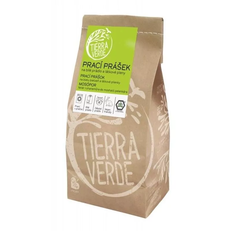 Prací prášok na bielu bielizeň a plienky vrecko Inovácia" Tierra Verde - 850 g" Prací prášok na bielu bielizeň a plienky vrecko Inovácia" Tierra Verde - 850 g"