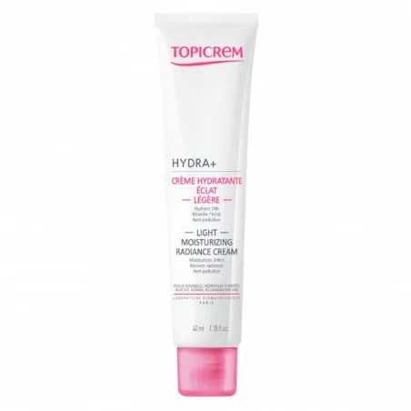 Hydratační lehký pleťový krém pro citlivou, normální až smíšenou pleť HYDRA+ (Light Moisturizing Radiance Cream) Topicrem - 40 m