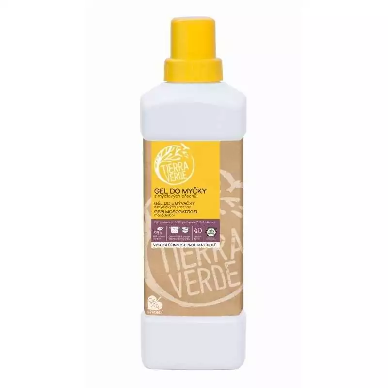 Gel do myčky na nádobí z mýdlových ořechů "Inovace" BIO Tierra Verde - 1000 ml Gel do myčky na nádobí z mýdlových ořechů "Inovace" BIO Tierra Verde - 1000 ml