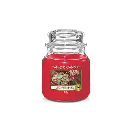 Aromatická svíčka Classic střední Peppermint Pinwheels Yankee Candle - 411 g