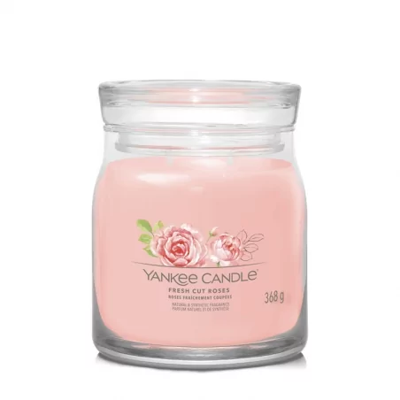 Aromatická svíčka Signature sklo střední Fresh Cut Roses Yankee Candle - 368 g